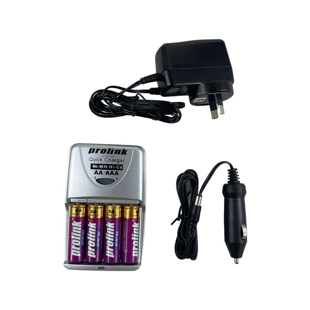 AA Battery Ultra Fast Charger w/ 4 x 2700mAh NiMh Batteries