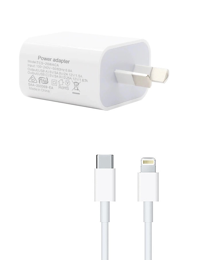 USBC Mains Charger with 1m Apple Lightning Cable