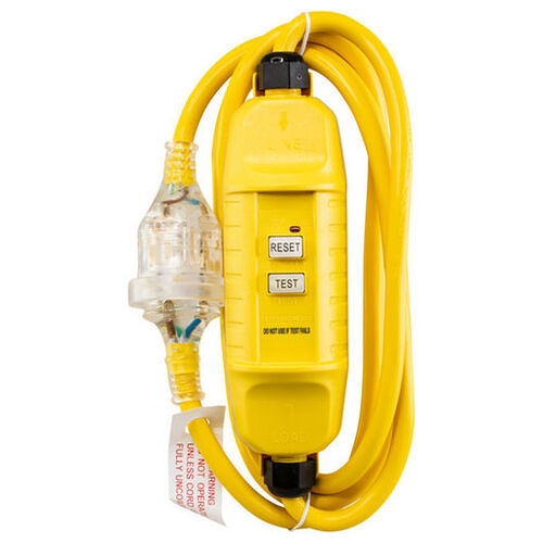 Heavy Duty InLine RCD Safety Circuit Breaker Extension Cable 2m