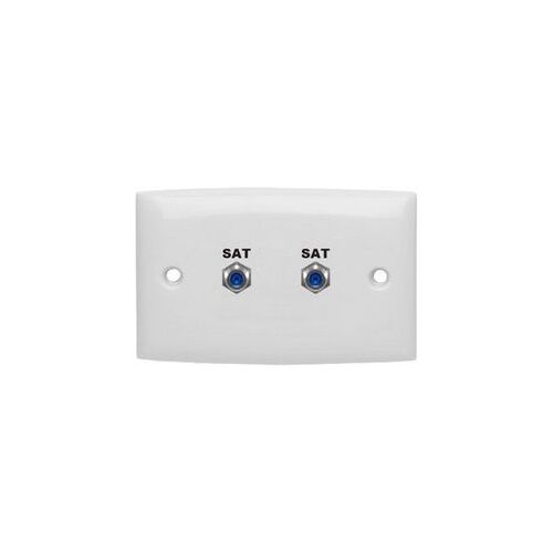 Double F Type Socket FOXTEL® Approved Wall Plate
