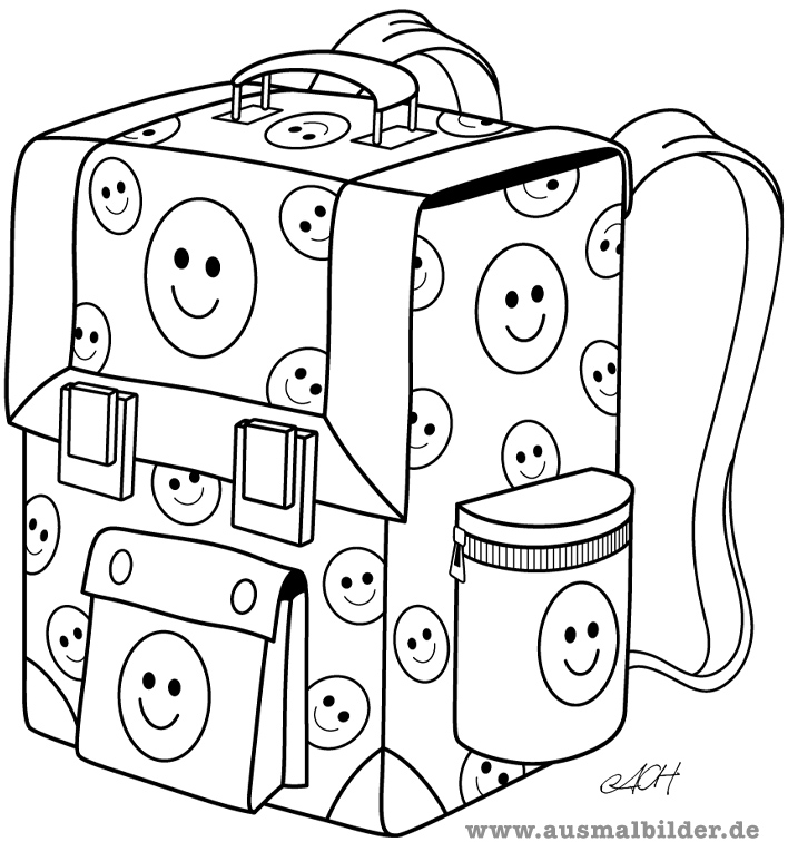 Schultasche Ausmalbild Haus Deko Ideen