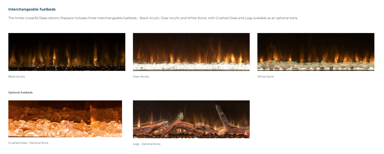 Ambe Linear Deep 50in Electric Fireplace