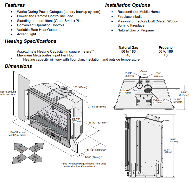 Lopi DVL Direct Vent Gas Fireplace Insert (LDVLNGS2)