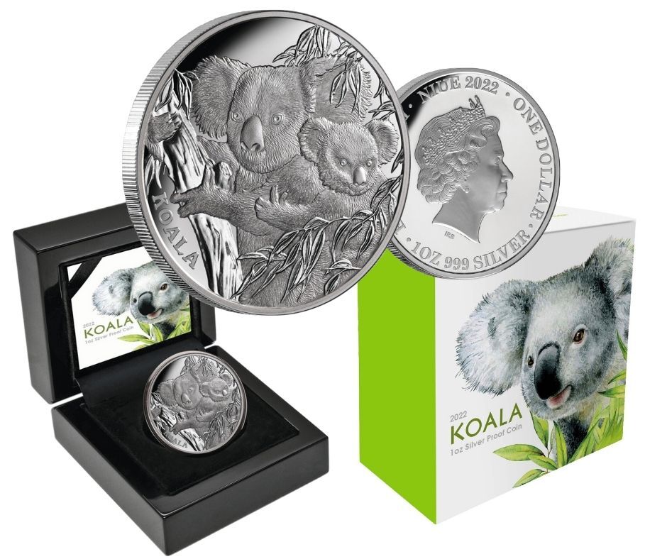 2022 1 Koala & Joey 1oz Silver Proof Coin Aussie Coins and Notes