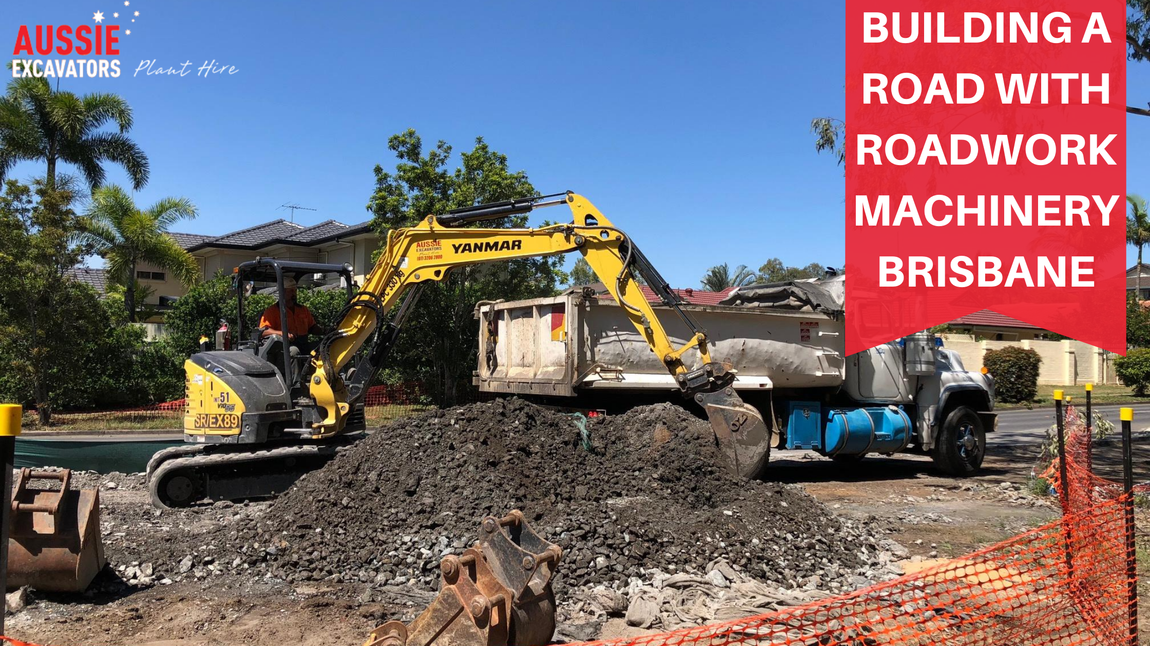Building A Road With Roadwork Machinery Brisbane