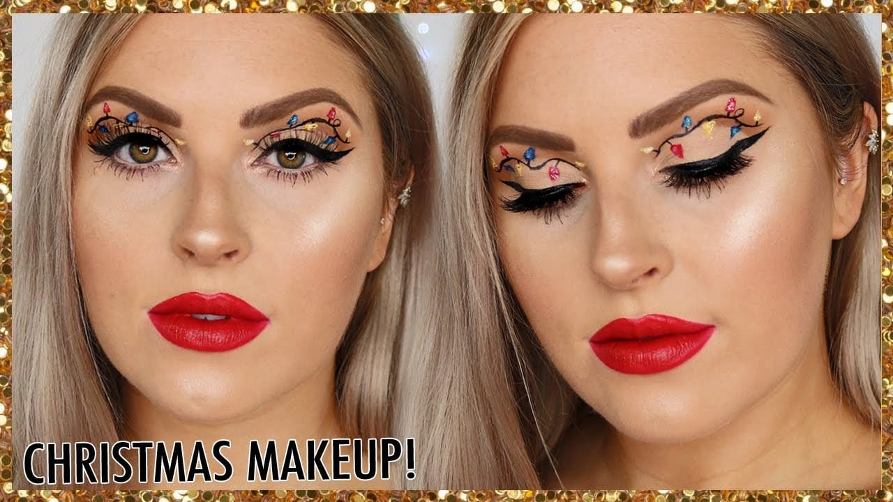 Christmas Lights Makeup Tutorial! 🎄 EASY Christmas Glam