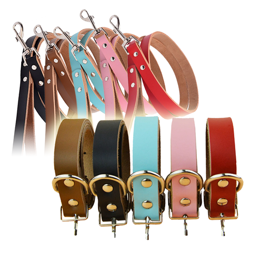 Genuine Leather Collars and Leads