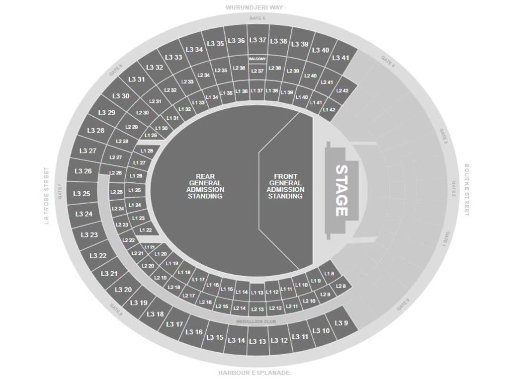 Oasis Seating Map Marvel Stadium Austadiums
