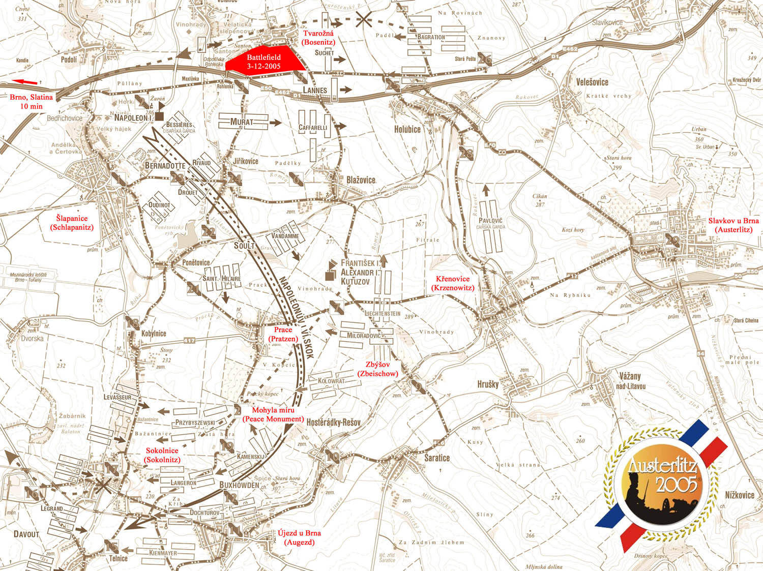 Pain Points De Carte Austerlitz Austerlitz 2005 Itinerary & Instructions for registered groups