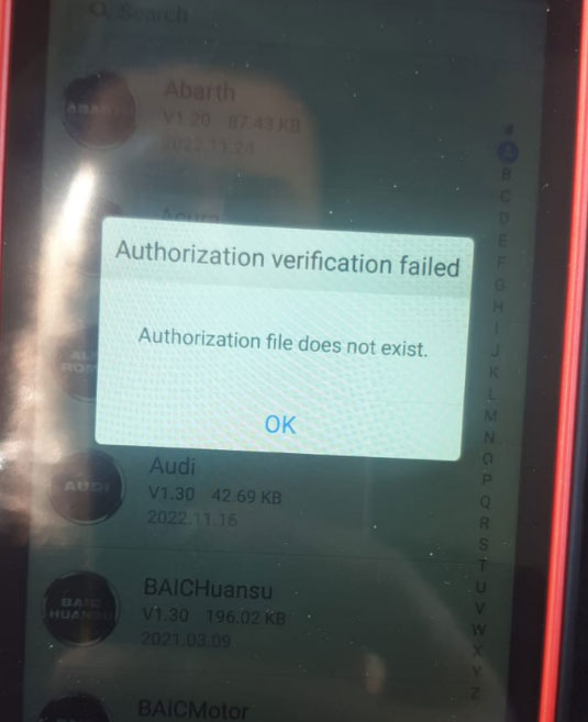 Solved Autel KM100 "Authorization file does not exist" Issue