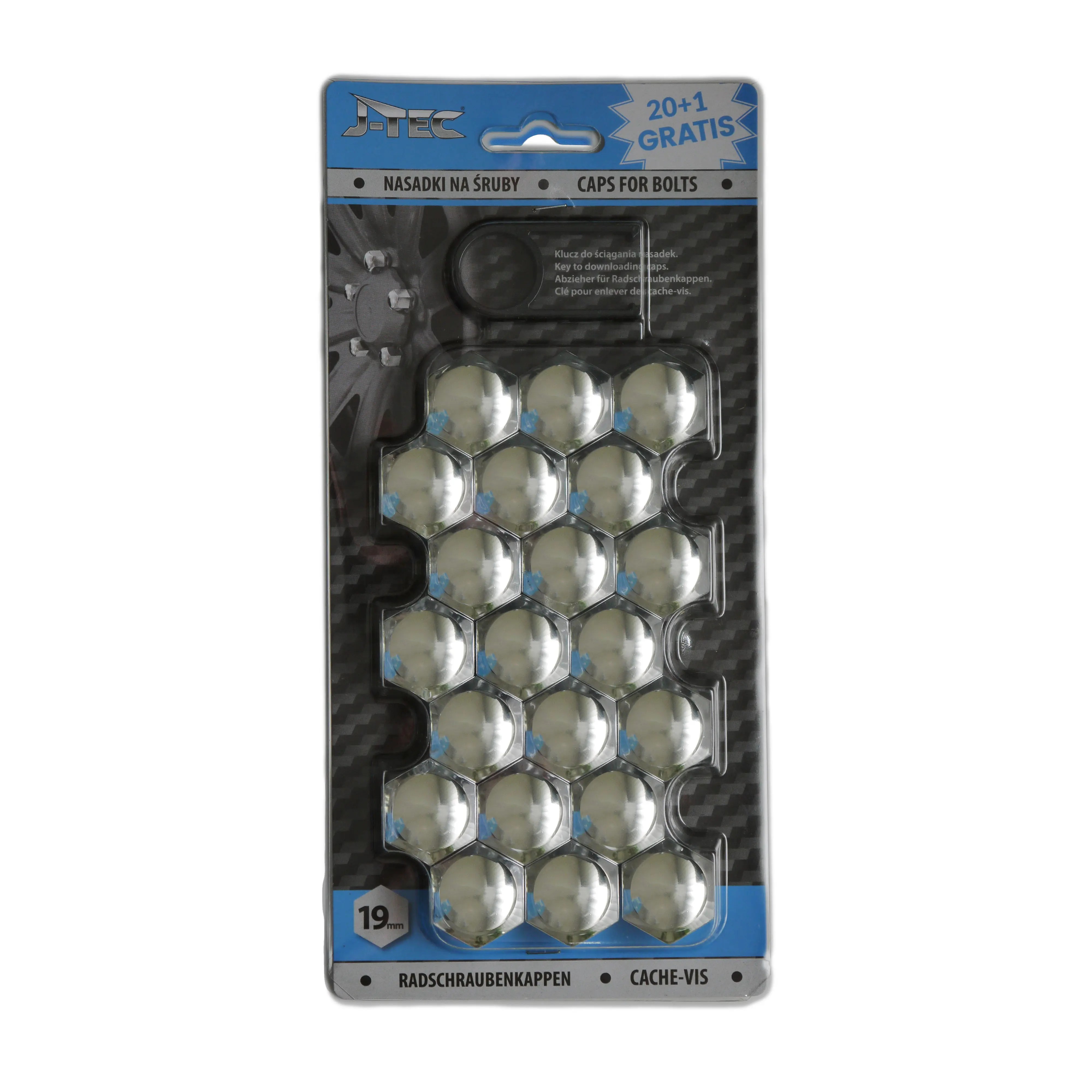 Radschraubenkappen 19 mm chrom 20 St. + 1 Gratis Auto Radkappen