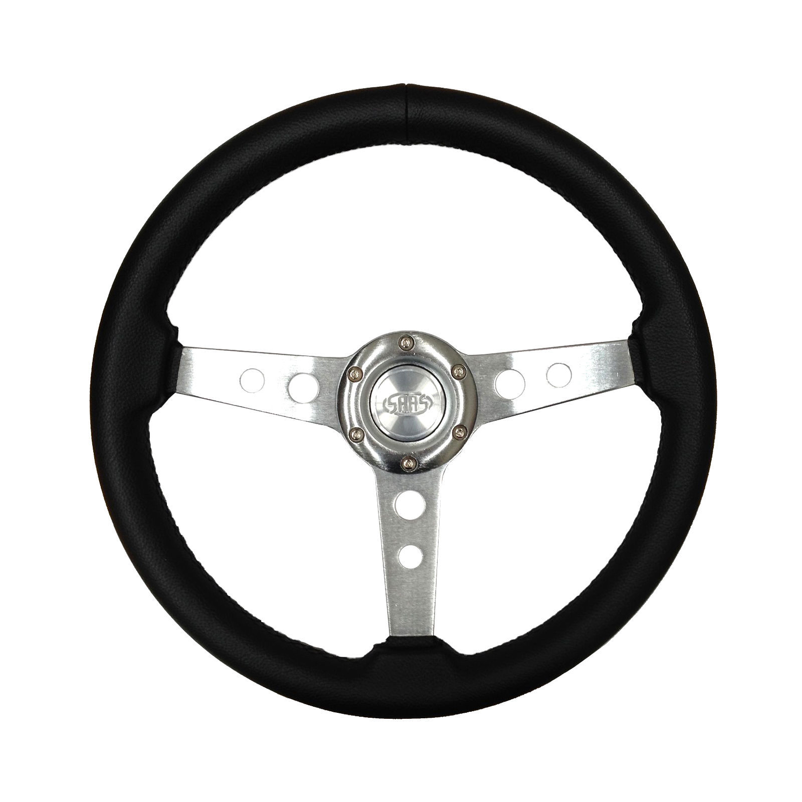 SAAS RETRO BLACK SPORTS STEERING WHEEL 350mm Classic Autobox
