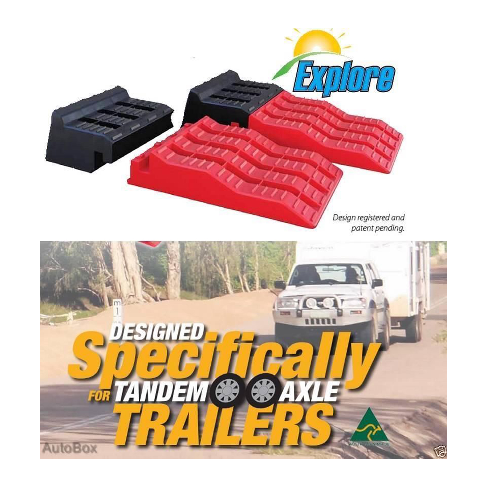 Dual Axle Caravan Wheel Levelling Ramps Chocks 3 Step Motorhome Black Red