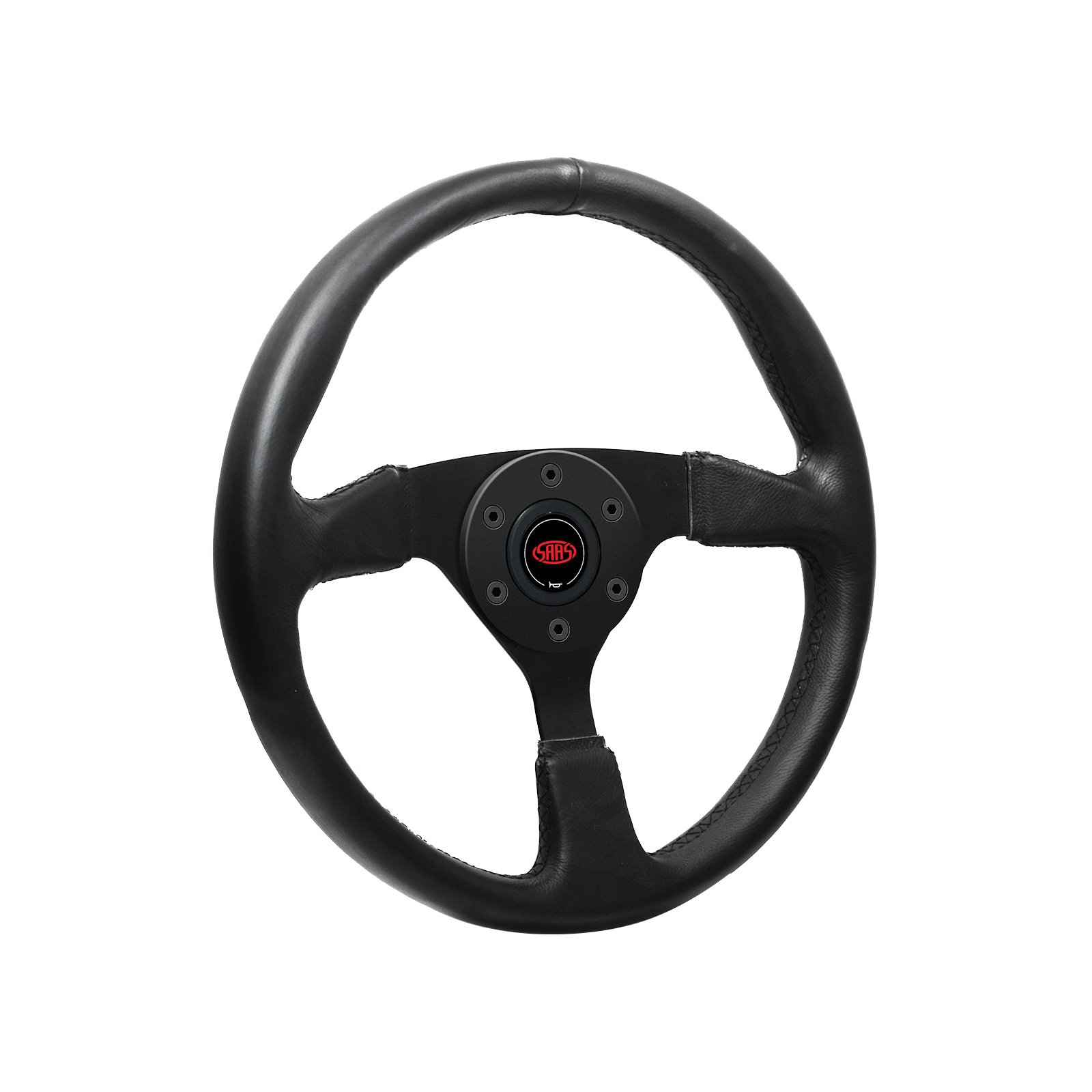 SAAS 350 mm 14" STEERING WHEEL LEATHER DIRECTOR Black SPOKE HDT inspired