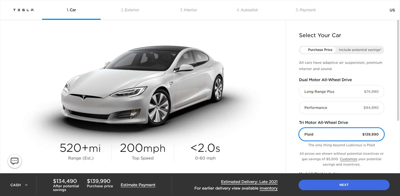 Tesla Model S Plaid Quarter Mile Time Tesla Model 3 Performance Sets