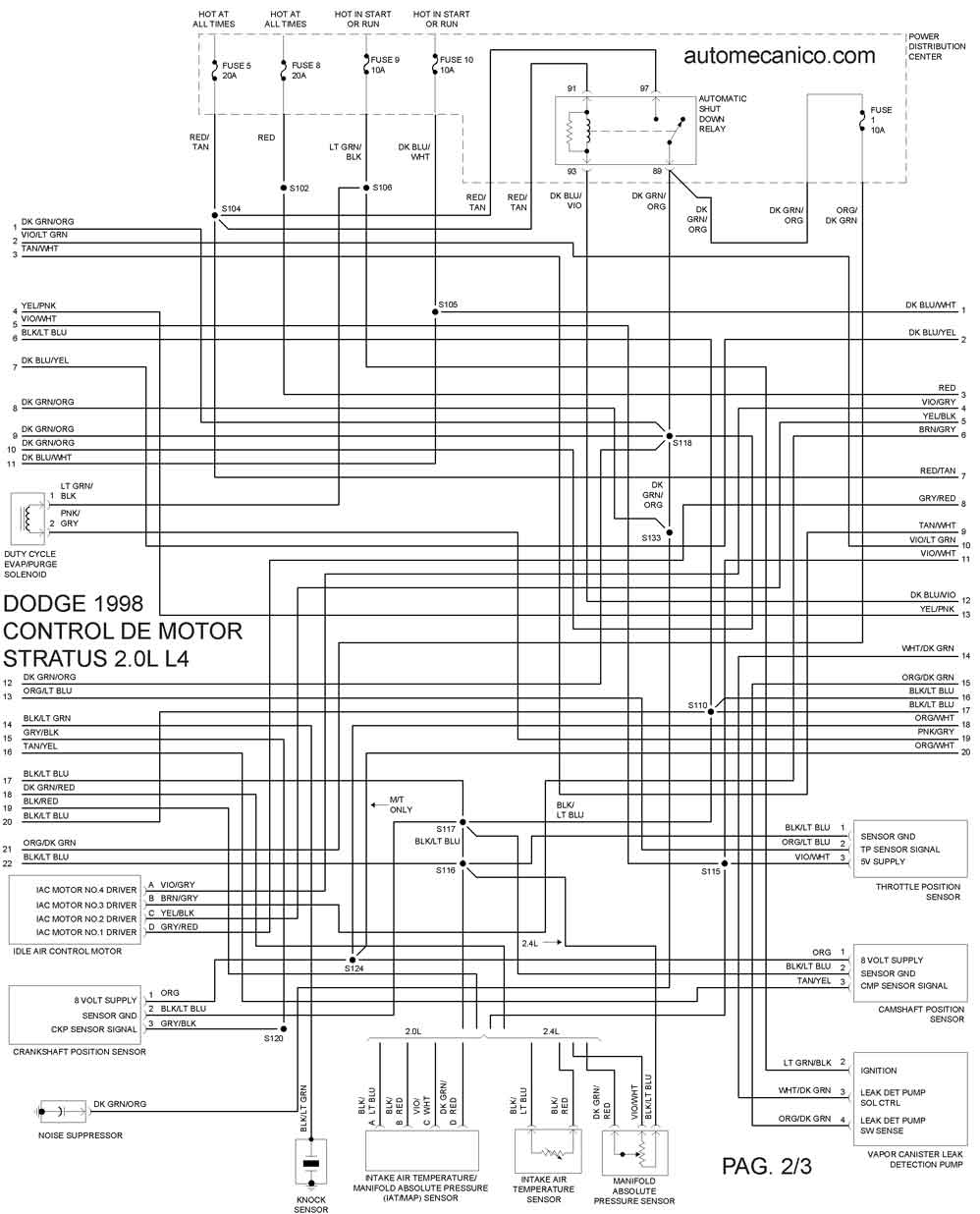 DODGE 1998 | Diagramas - Esquemas - Graphics | vehiculos - motores