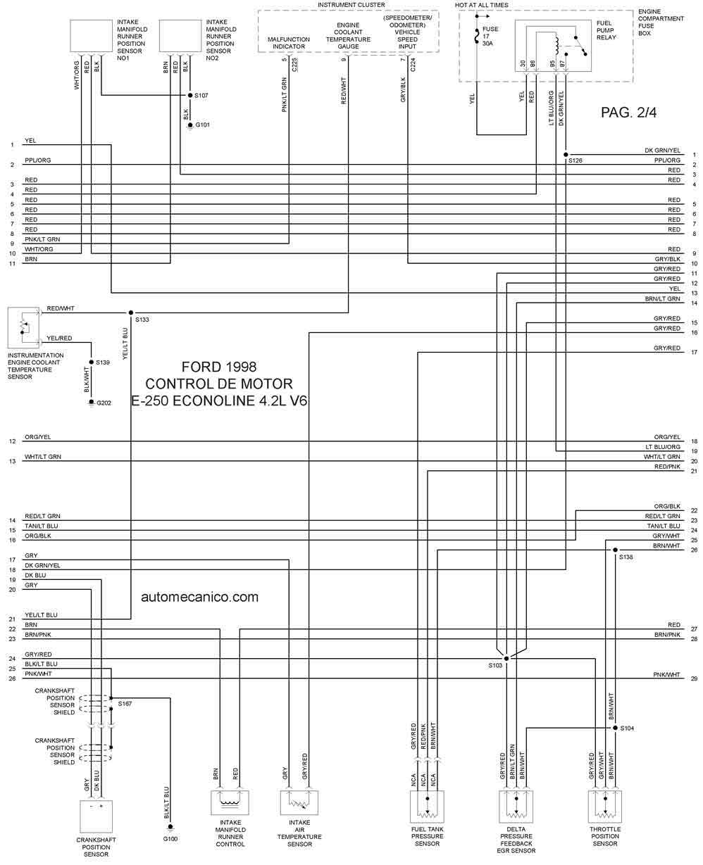 Ford 1998| Diagramas - Esquemas - Graphics | vehiculos - motores