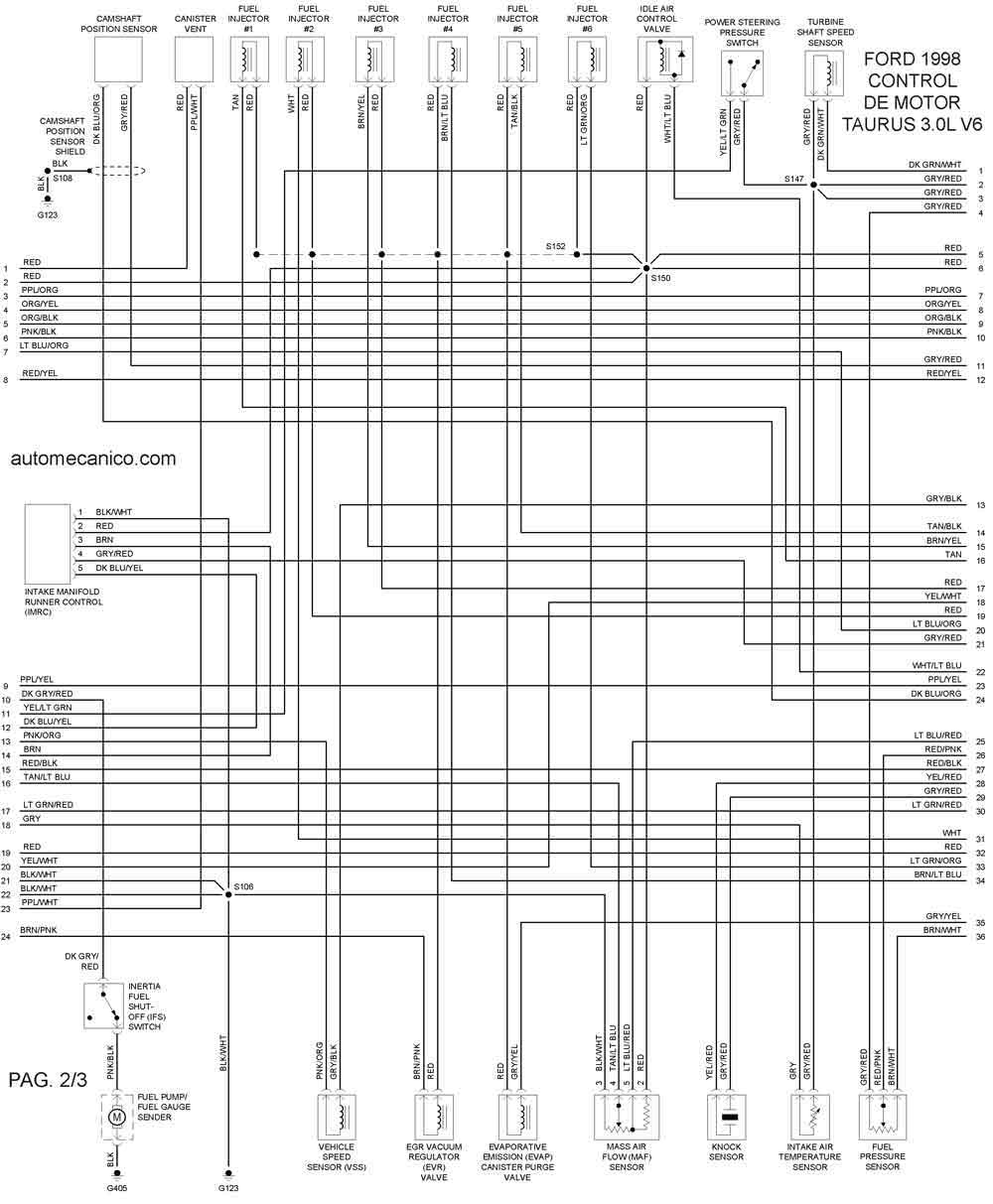 Ford 1998| Diagramas - Esquemas - Graphics | vehiculos - motores