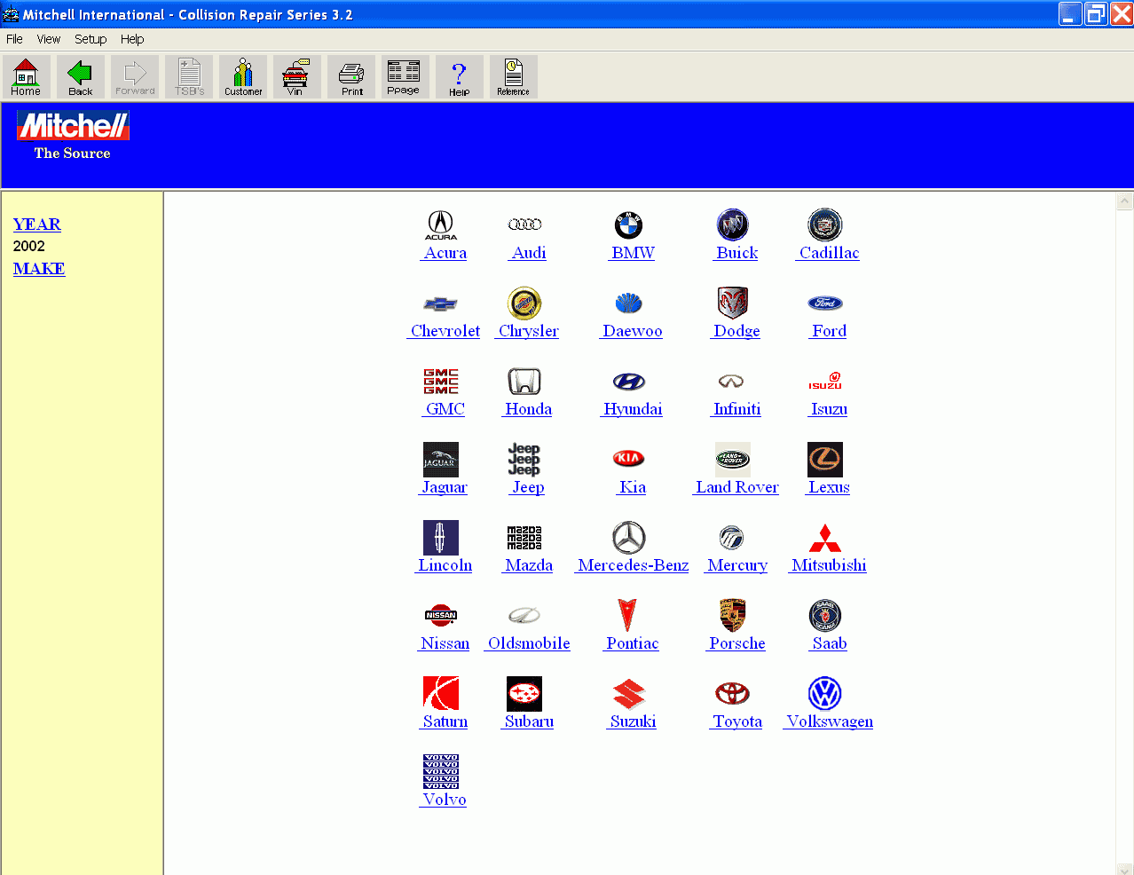 Mitchell Collision Repair System 1.3 Размеры кузова Mitchell DIMENSION