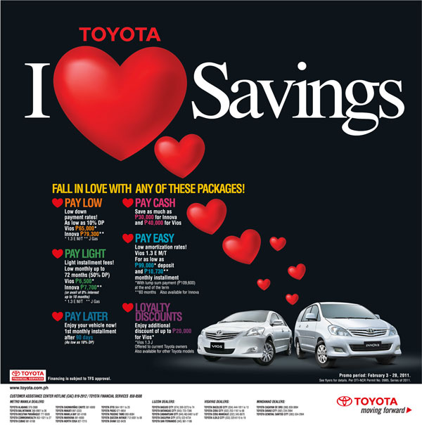 Toyota Launches I Love Savings Promo Car Deals