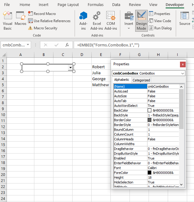 VBA ComboBox Automate Excel