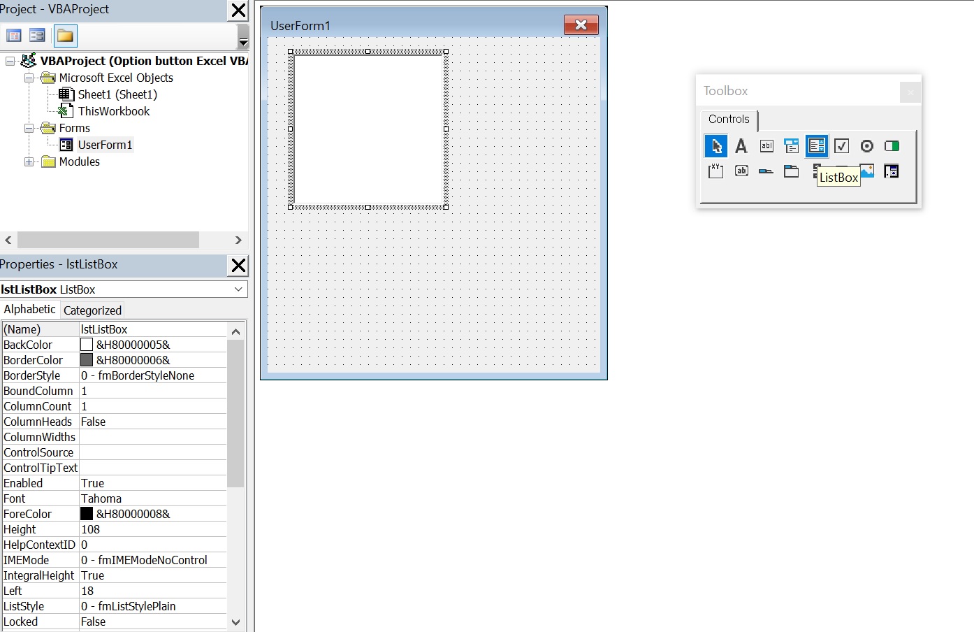 VBA Listbox Automate Excel