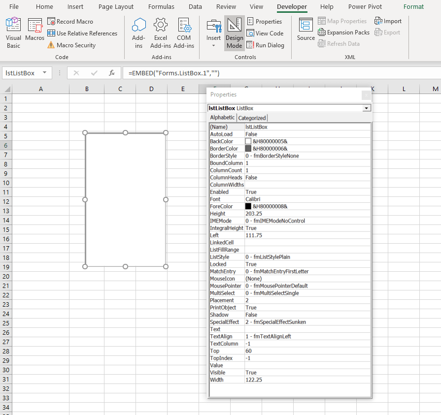 vbalistboxproperties Automate Excel