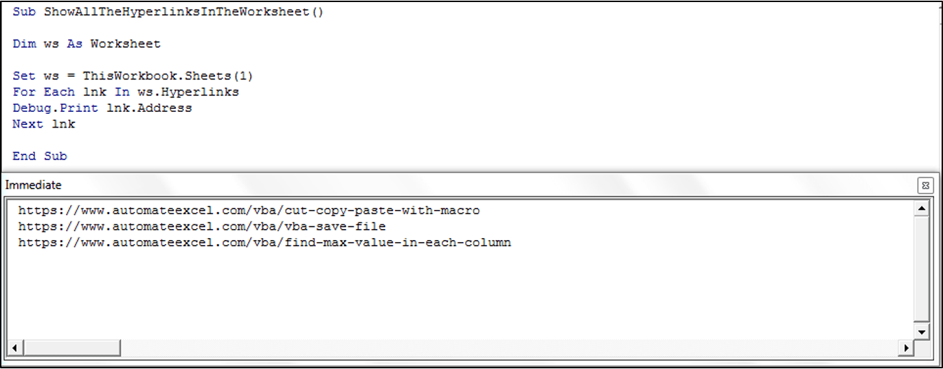 VBA Hyperlinks Automate Excel