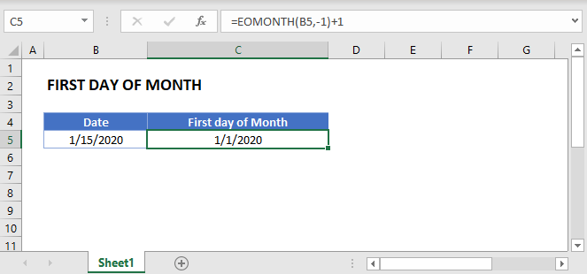 First Day of Month Formulas in Excel and Google Sheets Automate Excel
