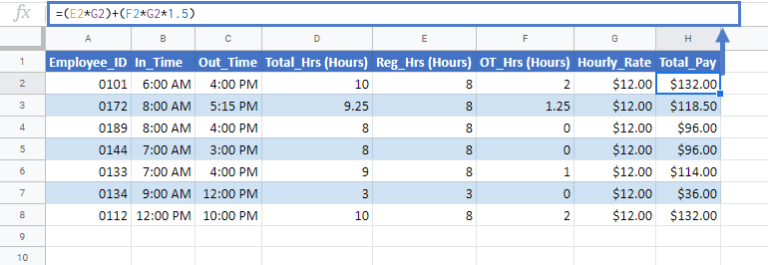 Calculate Overtime in Excel & Google Sheets Automate Excel
