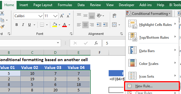 Conditional Formatting Based on Another Cell Excel & Google Sheets