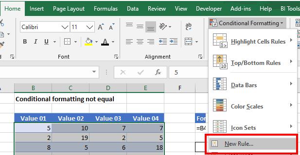 Conditional Formatting Not Equal Excel & Google Sheets Automate Excel