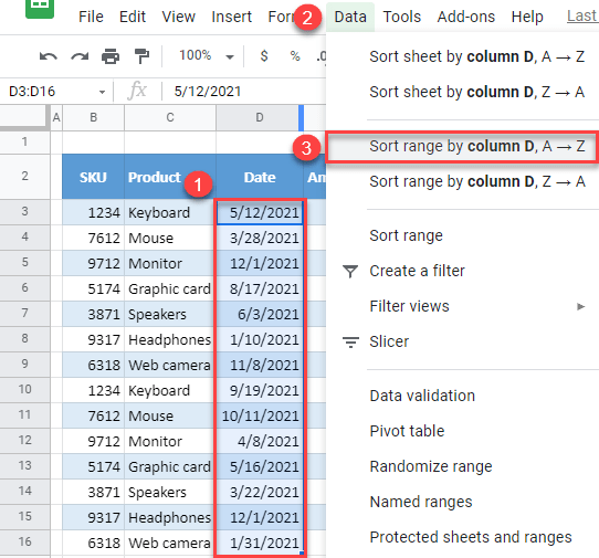 How to Sort Dates in Chronological Order in Excel & Google Sheets