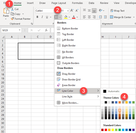 Change Gridline / Cell Border Color in Excel & Google Sheets Automate