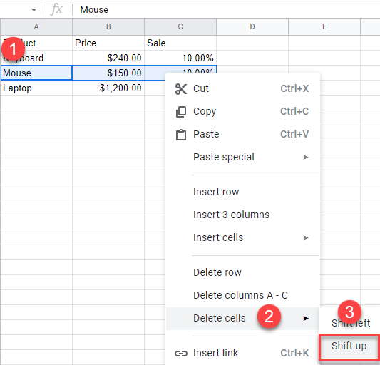 How to Delete and Shift Cells Up in Excel & Google Sheets Automate Excel