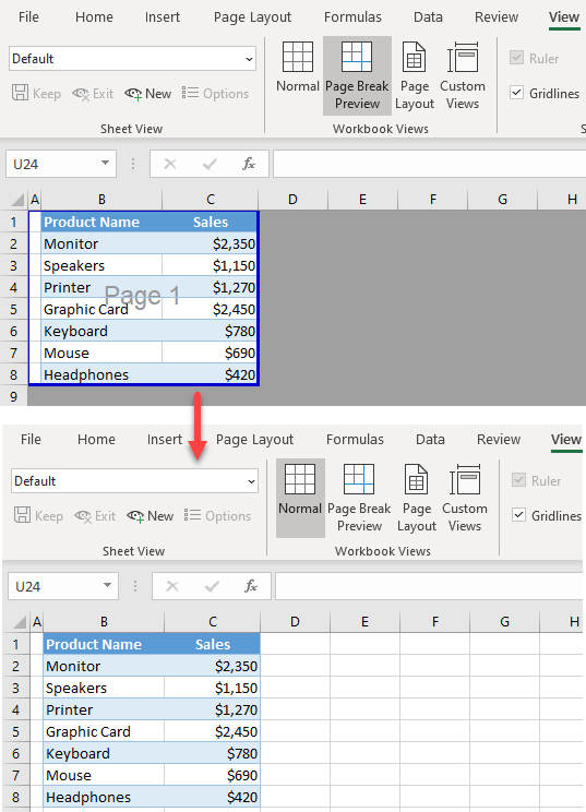 How to Return to Normal View in Excel Automate Excel