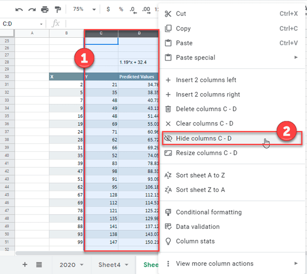 Calculate & Plot Residuals Excel & Google Sheets Automate Excel