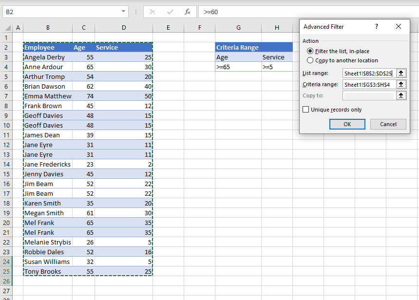 Advanced Filter in Excel Filter Multiple Criteria & More! Automate