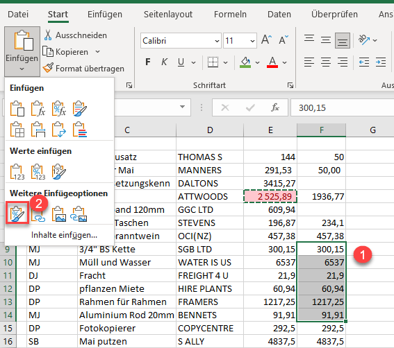 Kopieren von Bedingten Formatierungen in Excel & Google Sheets