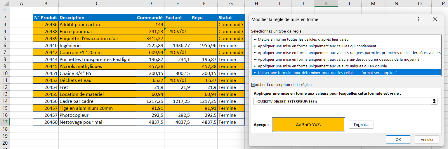Mise en Forme Conditionnelle Basée sur une Formule Excel et Google Sheets Automate Excel