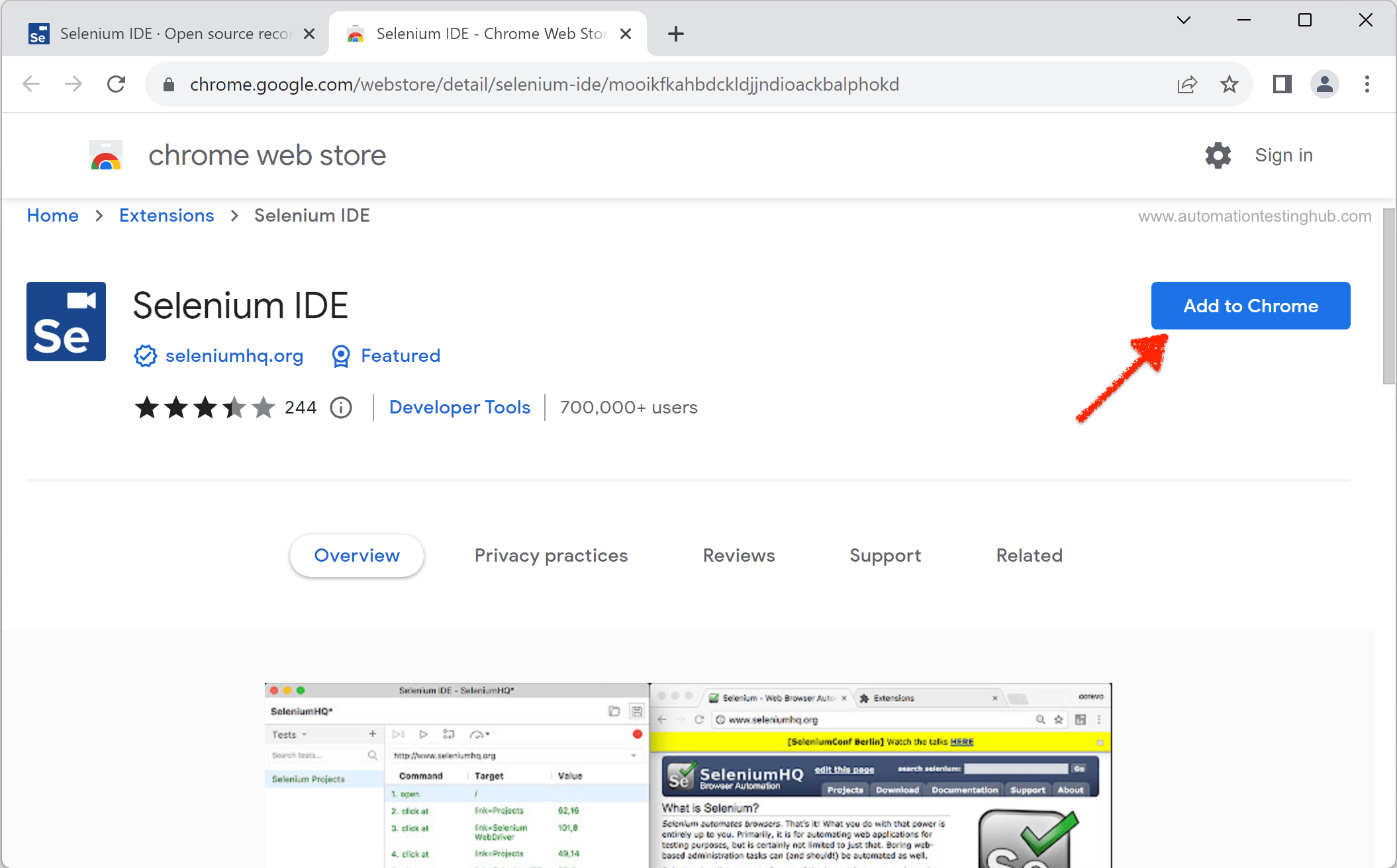 Selenium IDE Chrome Download AutomationTestingHub