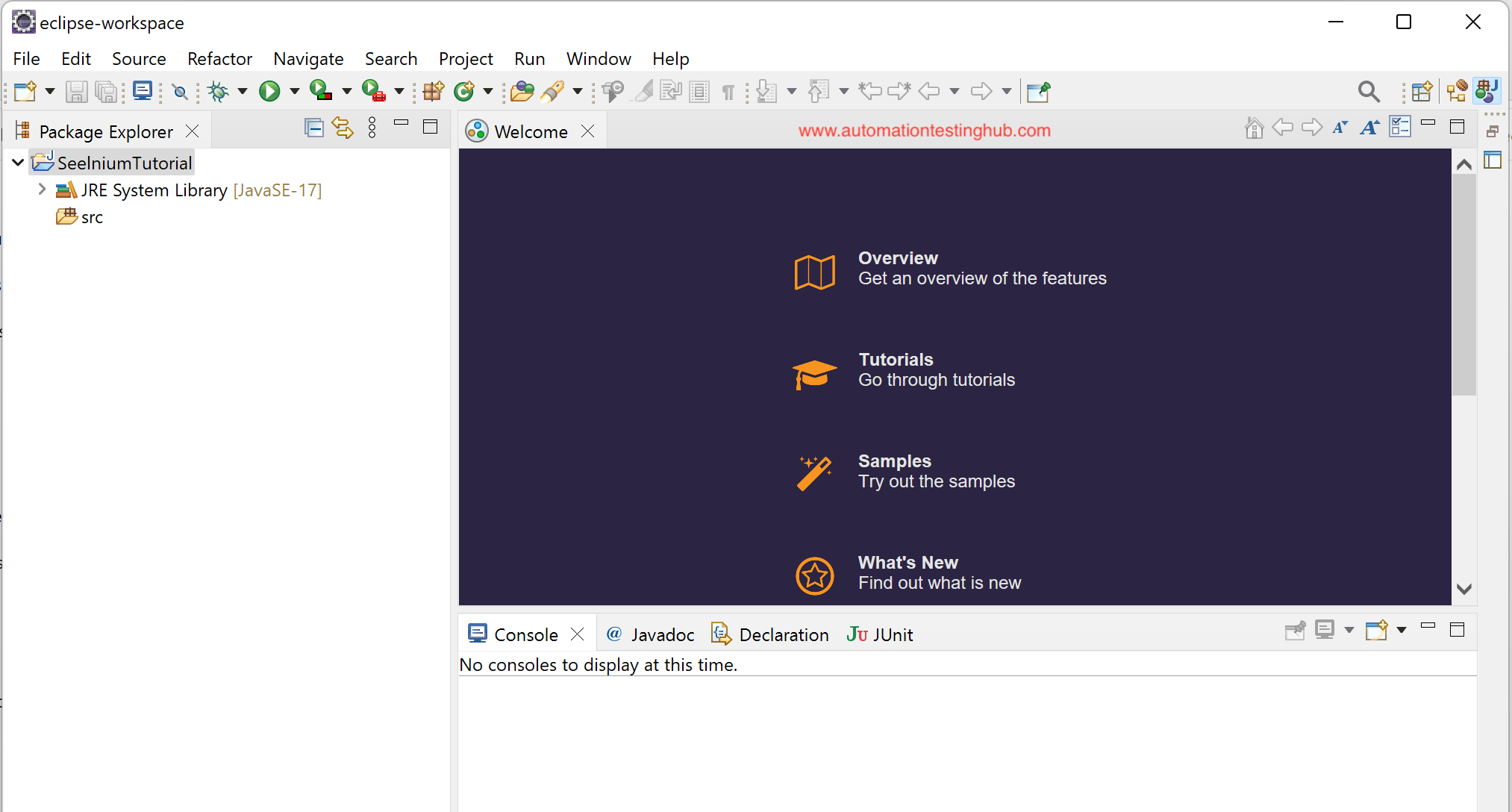Create new Selenium project in Eclipse AutomationTestingHub