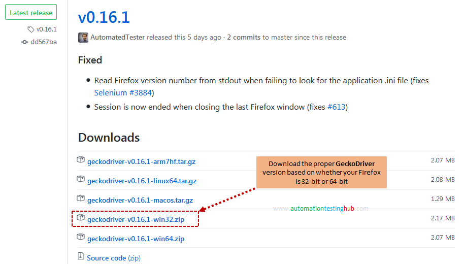 downloadgeckodriverlatestversion AutomationTestingHub
