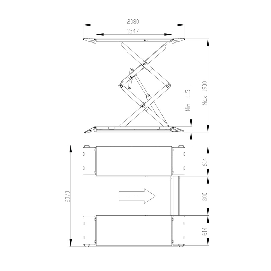 AS-7135 3.5T Full Rise Scissor Lift - Automotech Services Limited