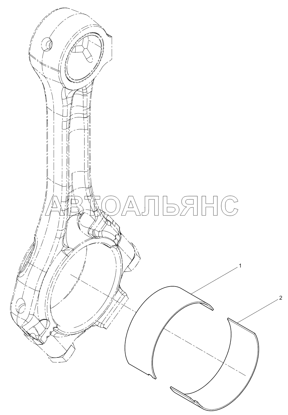 Connecting Rod Bearing Set WP6 DHB06D0018 (Чертеж № 24 список деталей