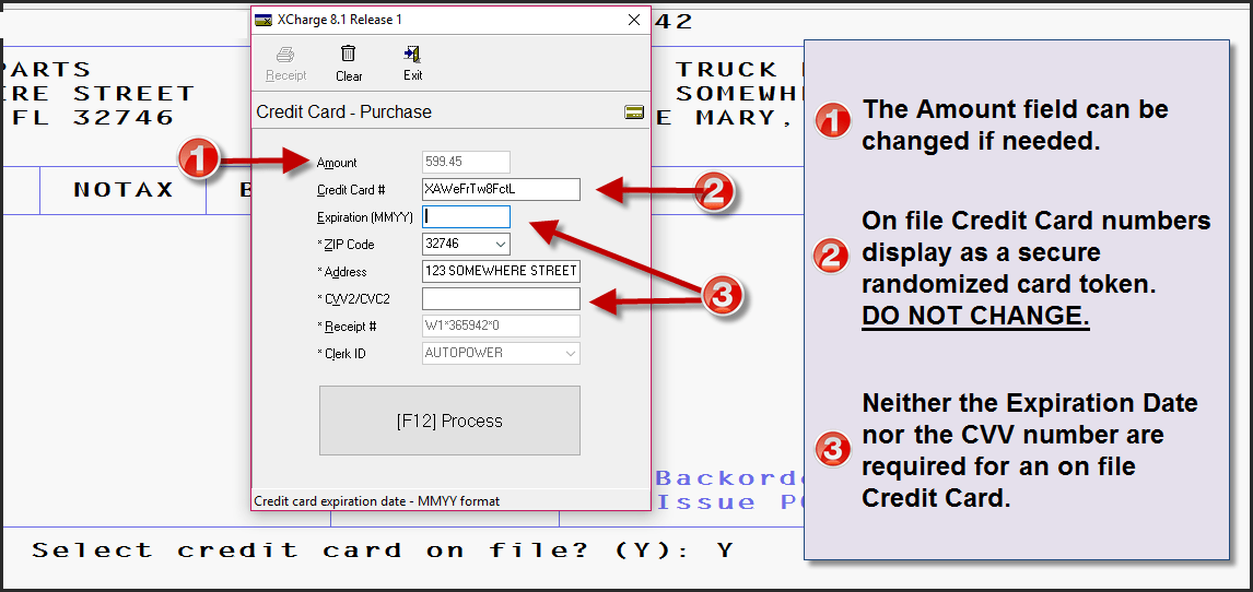Credit Card Purchase CARD ON FILE