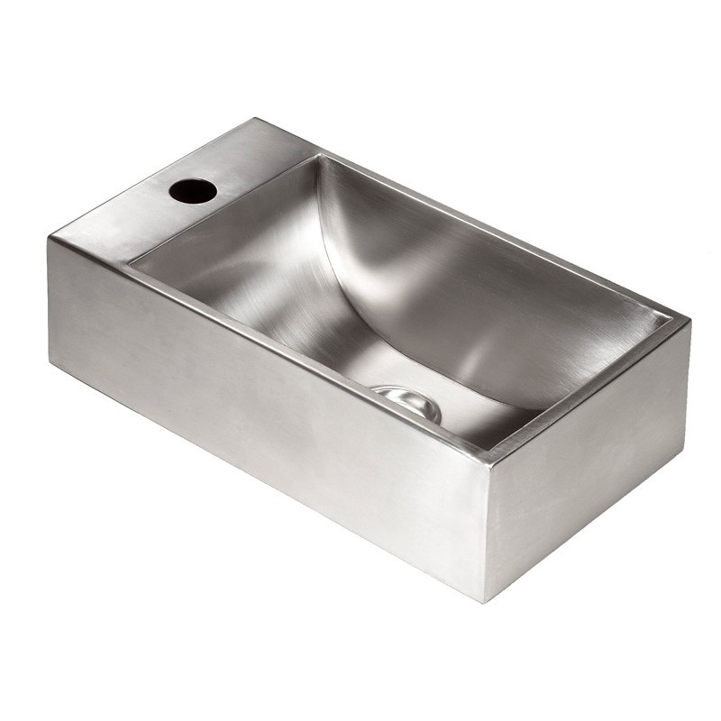 Small stainless steel rectangular hand wash