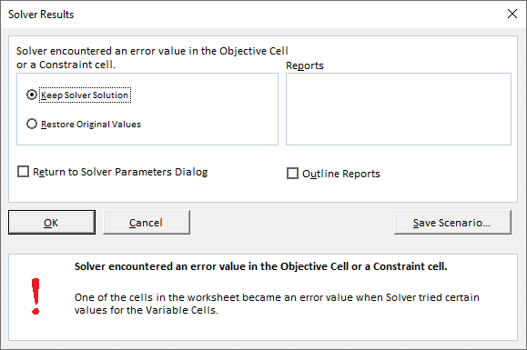 How to Fix When Excel Solver Encountered an Error Value - Auto VBA