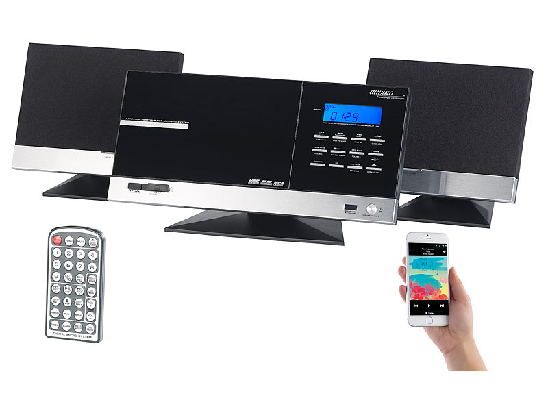 auvisio HiFiMicroStereoanlage MSX670.bt, Bluetooth/CD/USB/SD/Radio