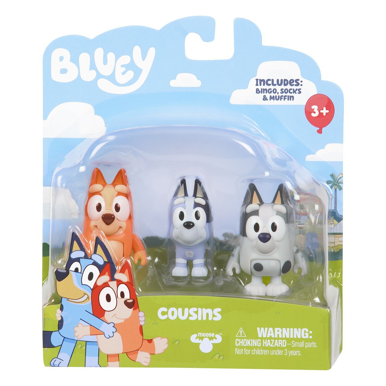 Bingo Socks and Muffins Cousins Figurine 3 Pack Bluey